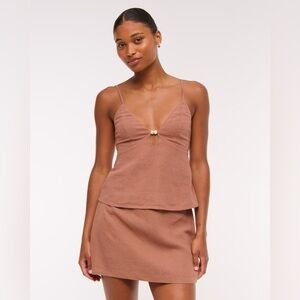 The A&F Scarlett Linen-Blend Mini Skort size medium B2